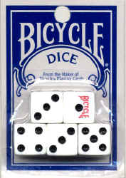 Bicycle Dice set of 5 Die 5 Regular Dice Die Bicycle Brand Playing Cards Normal